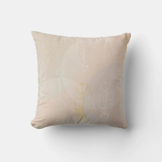 Cojin with design of feathers and circles. cushion