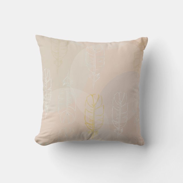 Cojin with design of feathers and circles. cushion (Front)