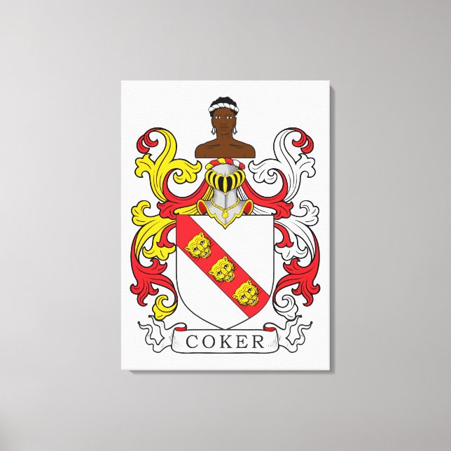 Coker Family Crest Canvas Print (Front)