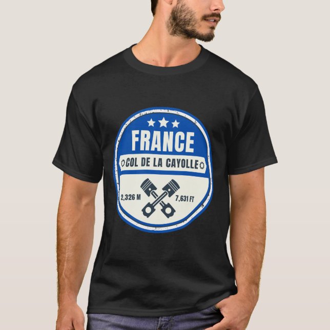 Col de la Cayolle french Alpes motobike tour T-Shirt (Front)