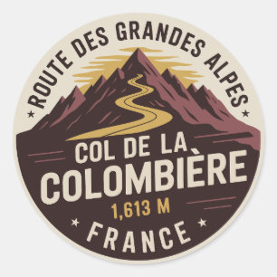 Col de la Colombière France Alpine Classic Round Sticker