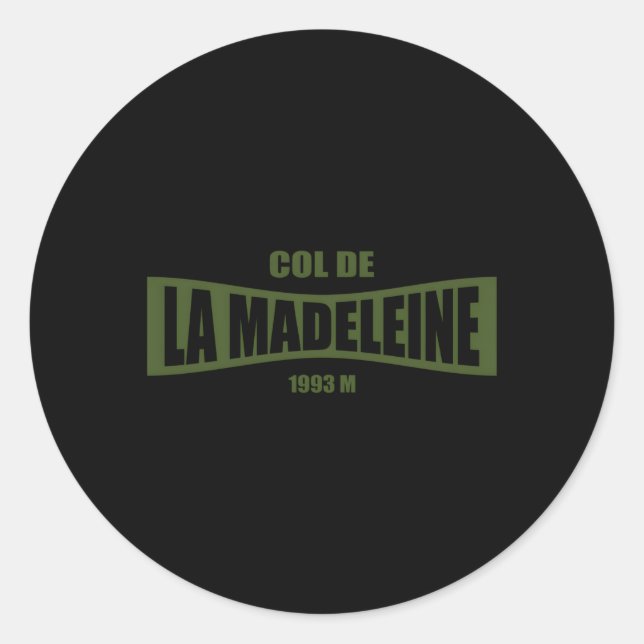 Col De La Madeleine Cycling Bike Classic Round Sticker (Front)