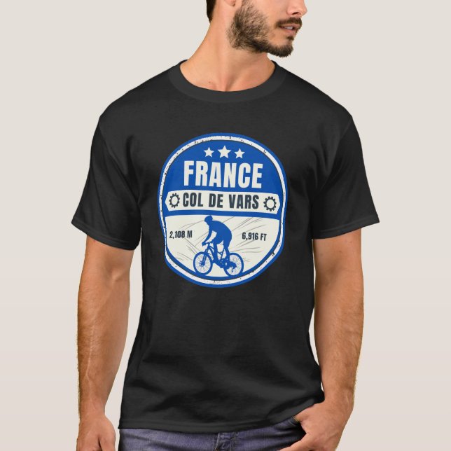 Col de Vars french Alpes bicycle tour T-Shirt (Front)
