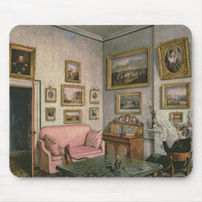 Col. Norcliffe's study at Langton Hall, c.1837 Mouse Mat (Front)