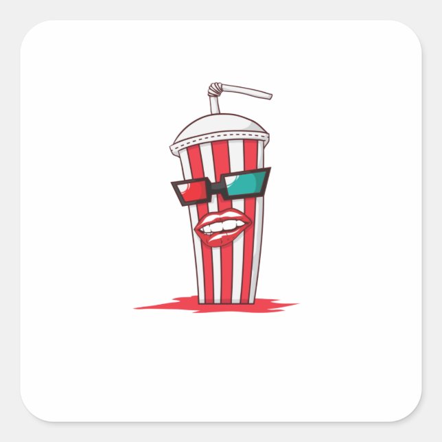 Cola mit Sonnenbrille im Partnerlook Square Sticker (Front)