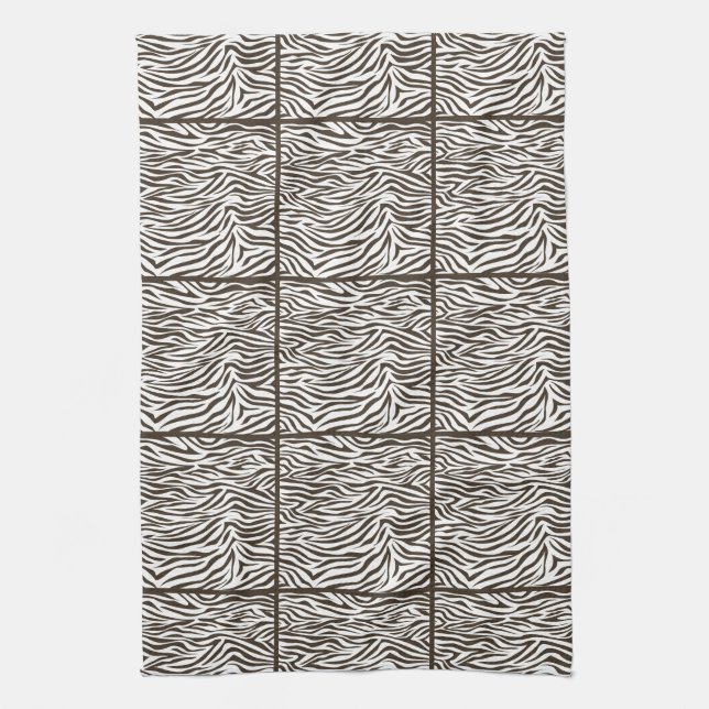 Cola Safari Zebra, tiled design Tea Towel (Vertical)