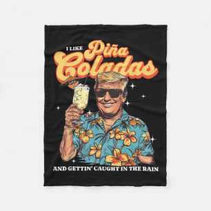 Coladas Donald Trump Summer Vacation Hawaii Beach Fleece Blanket