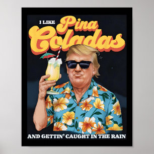 Coladas Donald Trump Summer Vacation Hawaii Beach Poster