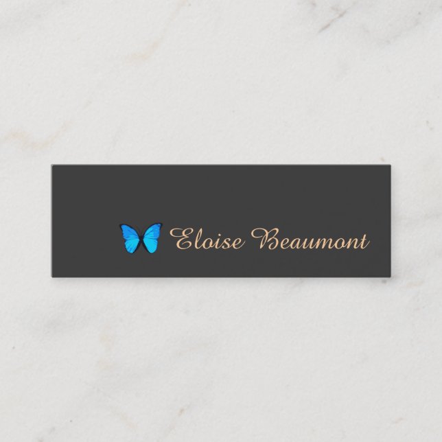 Colbalt Blue Butterfly Nature Mini Business Card (Front)