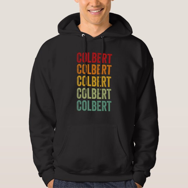 Colbert County Alabama Rainbow Text Design Hoodie (Front)