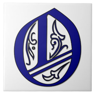Colchester Letter O in Blue Monogram Tile