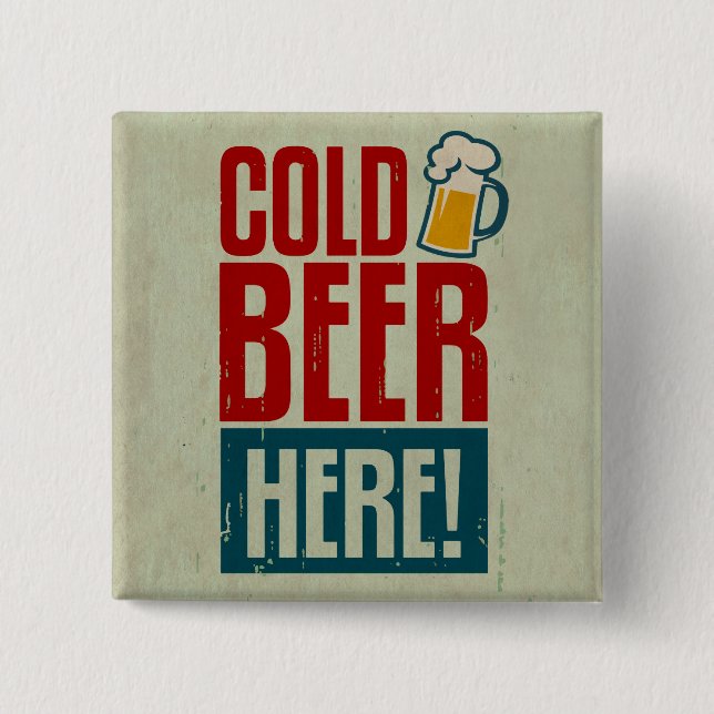 Cold Beer 15 Cm Square Badge (Front)