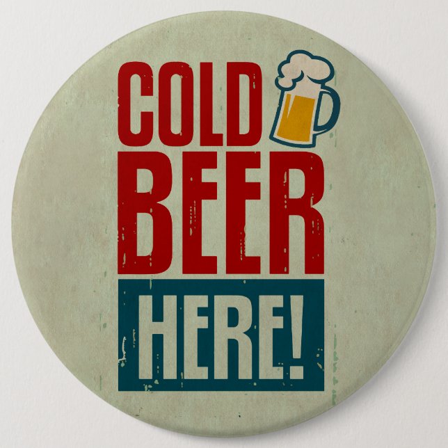 Cold Beer 6 Cm Round Badge (Front)