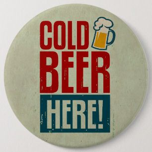 Cold Beer 6 Cm Round Badge