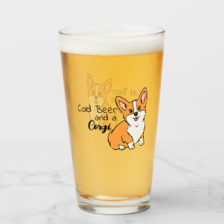 Cold Beer and a Corgi Beer Glass