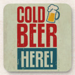 Cold Beer Coaster<br><div class="desc">Retro Design</div>