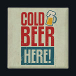 Cold Beer Magnet<br><div class="desc">Retro Design</div>