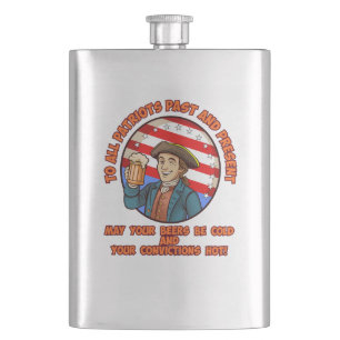 Cold beer on July 4th Hip Flask