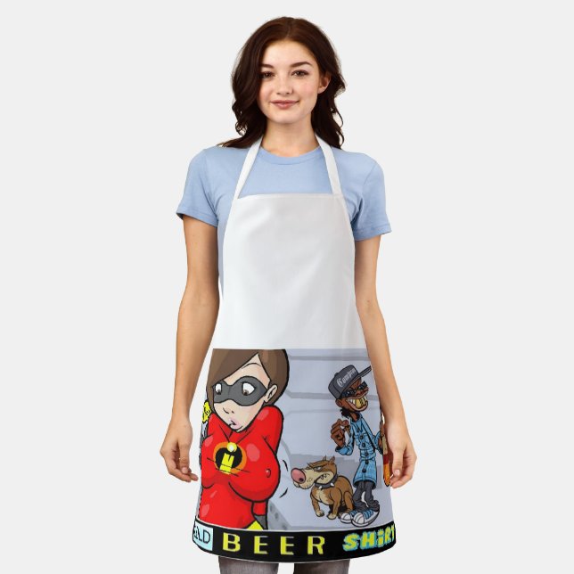 Cold Beer shirt Apron (Worn)