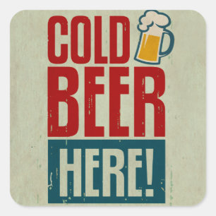 Cold Beer Square Sticker