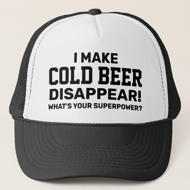 Cold Beer Trucker Hat (Customise It!) (Front)