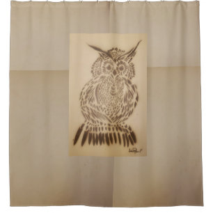 Cold Black Owl  Shower Curtain
