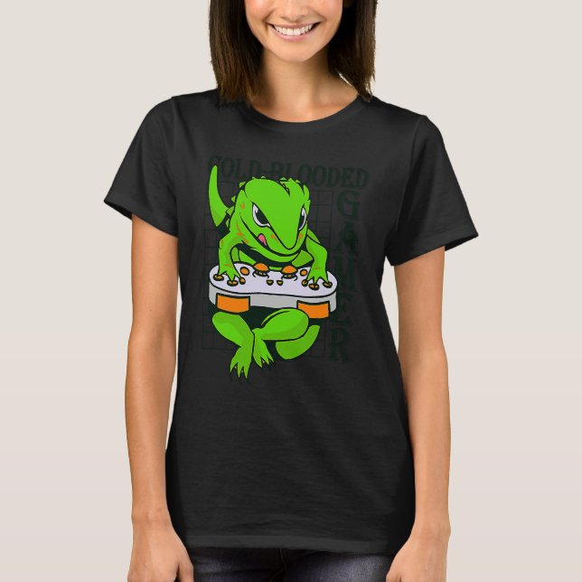 cold blooded gamer gecko lizard reptile T-Shirt (Front)