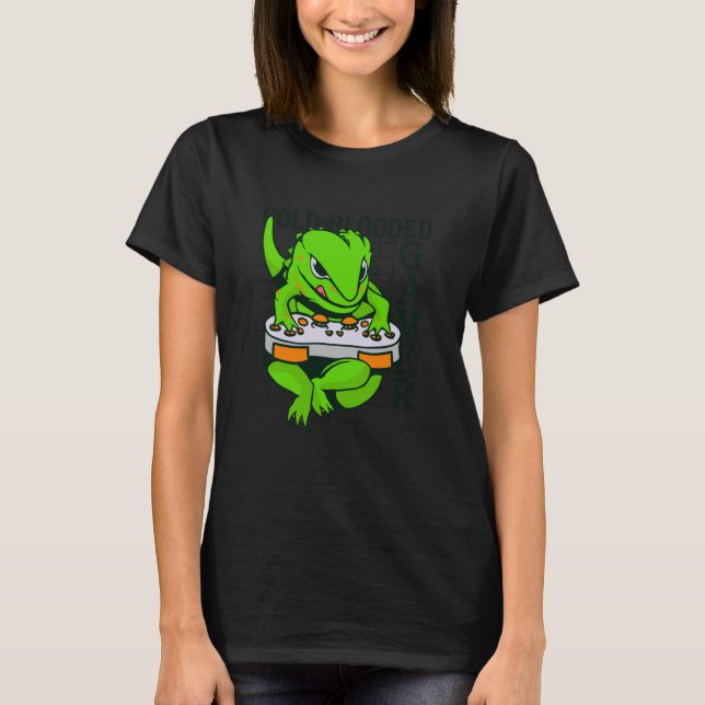 cold blooded gamer gecko lizard reptile T-Shirt (Front)