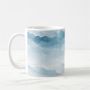 Cold Blue Abstract Pattern Coffee Mug