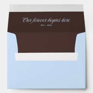 Cold Blue and Brown Wedding Envelope