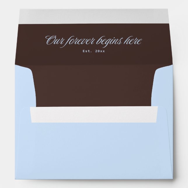 Cold Blue and Brown Wedding Envelope (Back (Bottom))