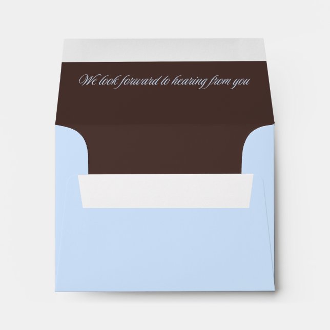 Cold Blue and Brown Wedding RSVP  Envelope (Back (Bottom))