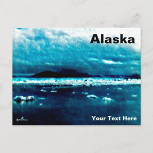 Cold Blue Sea Announcement Postcard