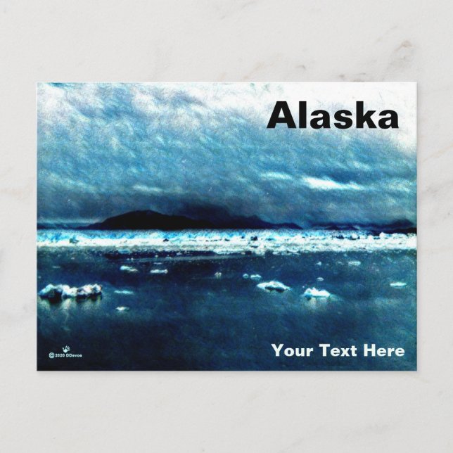 Cold Blue Sea Announcement Postcard (Front)