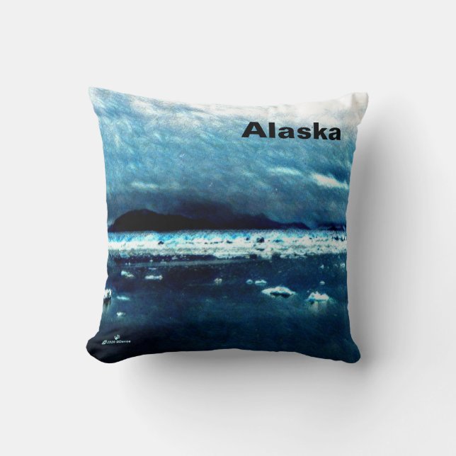 Cold Blue Sea Cushion (Front)