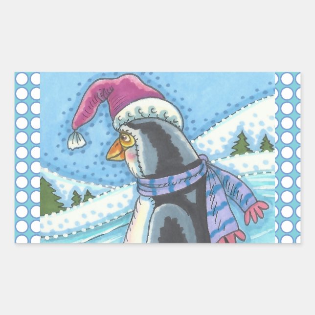 COLD BOTTOM WARM HEART, PENGUIN CHRISTMAS STICKERS (Front)