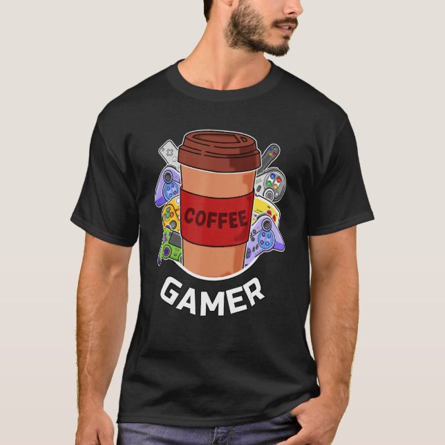 Cold Brew Coffee Gamer Console & PC Gaming Coffee T-Shirt (Front)