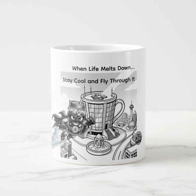 Cold Brew Cruiser – When Life Melts Down Stay Cool Large Coffee Mug (Front)