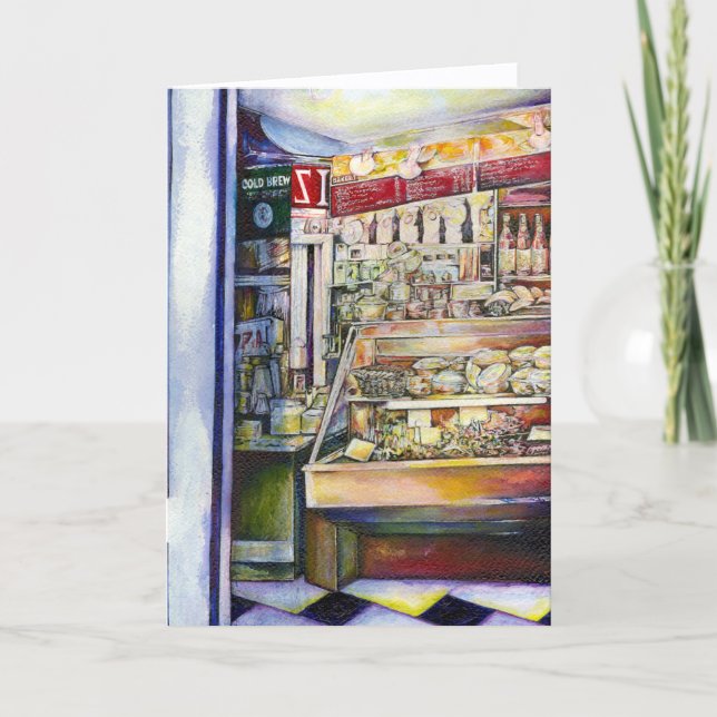 Cold Brew in a Hot Deli Holiday Card (Front)