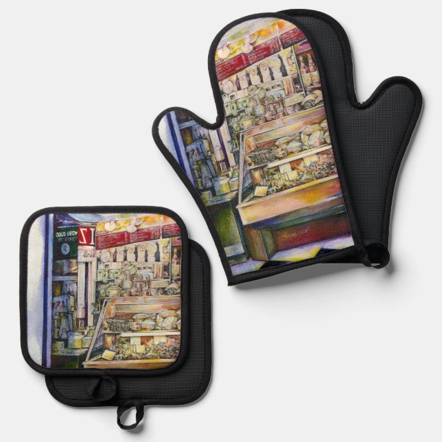 Cold Brew in a Hot Deli Oven Mitt & Pot Holder Set (Front/Back)