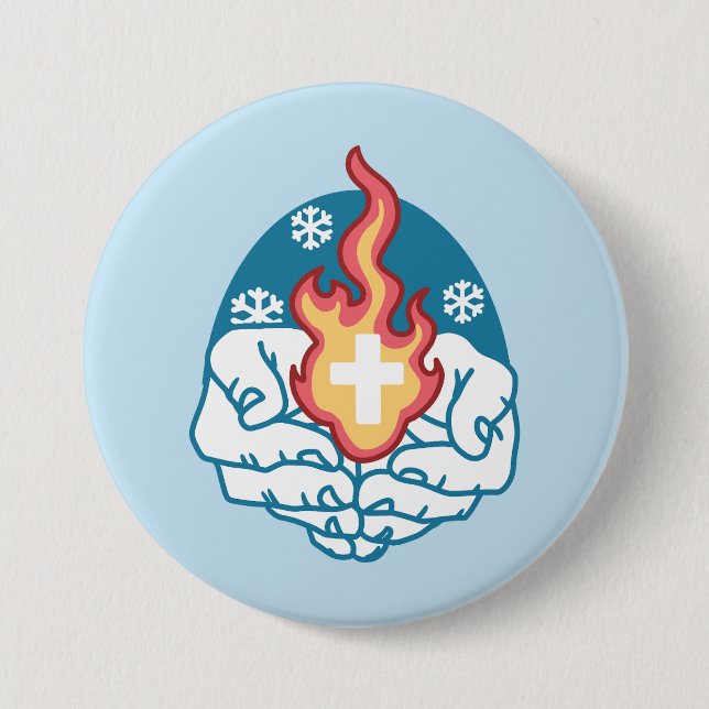 Cold Change, Faith's Fire - Motivational Christian 7.5 Cm Round Badge (Front)