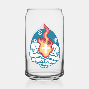 Cold Change, Faith's Fire - Motivational Christian Can Glass