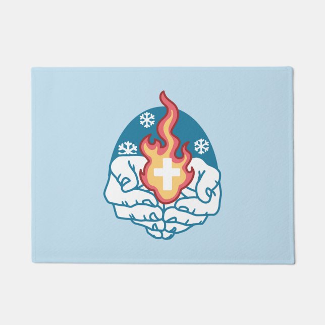 Cold Change, Faith's Fire - Motivational Christian Doormat (Front)
