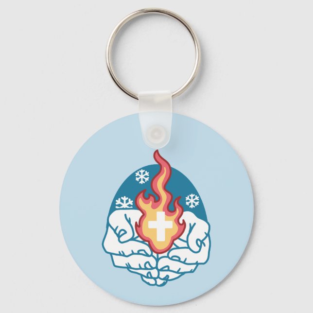 Cold Change, Faith's Fire - Motivational Christian Key Ring (Front)