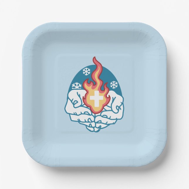 Cold Change, Faith's Fire - Motivational Christian Paper Plate (Front)