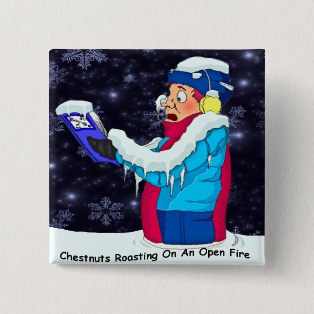 Cold Christmas Caroler 15 Cm Square Badge (Front)