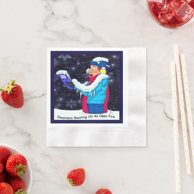 Cold Christmas Caroler Cocktail Paper Napkins (Insitu)