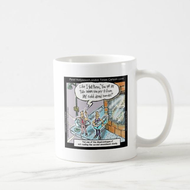 Cold Clean Hands W/Guns Funny Gifts & Tees Coffee Mug (Right)