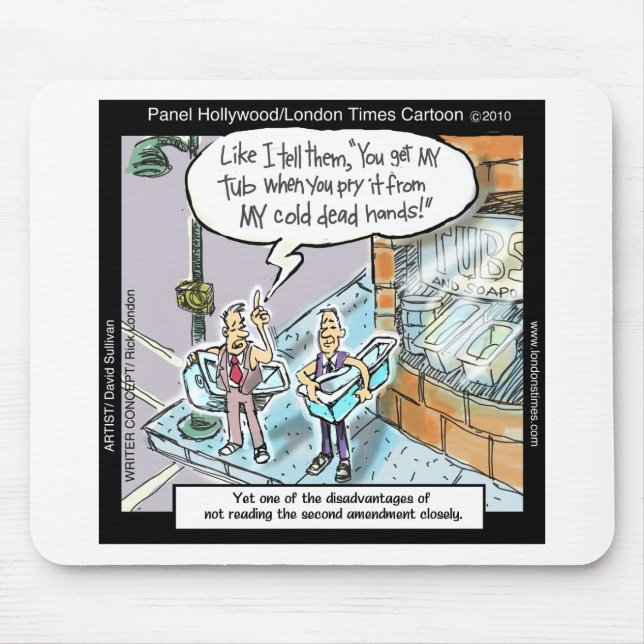 Cold Clean Hands W/Guns Funny Gifts & Tees Mouse Mat (Front)