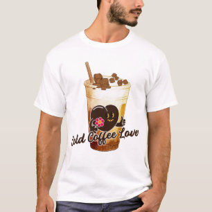 Cold Coffee Lover Cat Kawaii Anime Retro T-Shirt